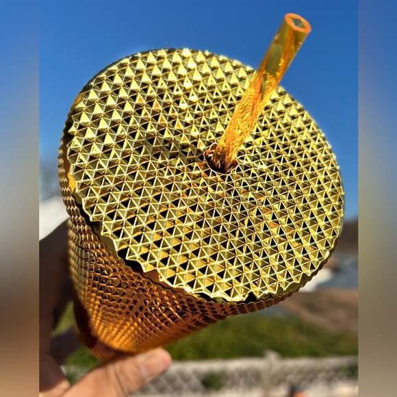 Starbucks Inspired 24oz Metallic Gold Studded Tumbler - Picture 4 of 6
